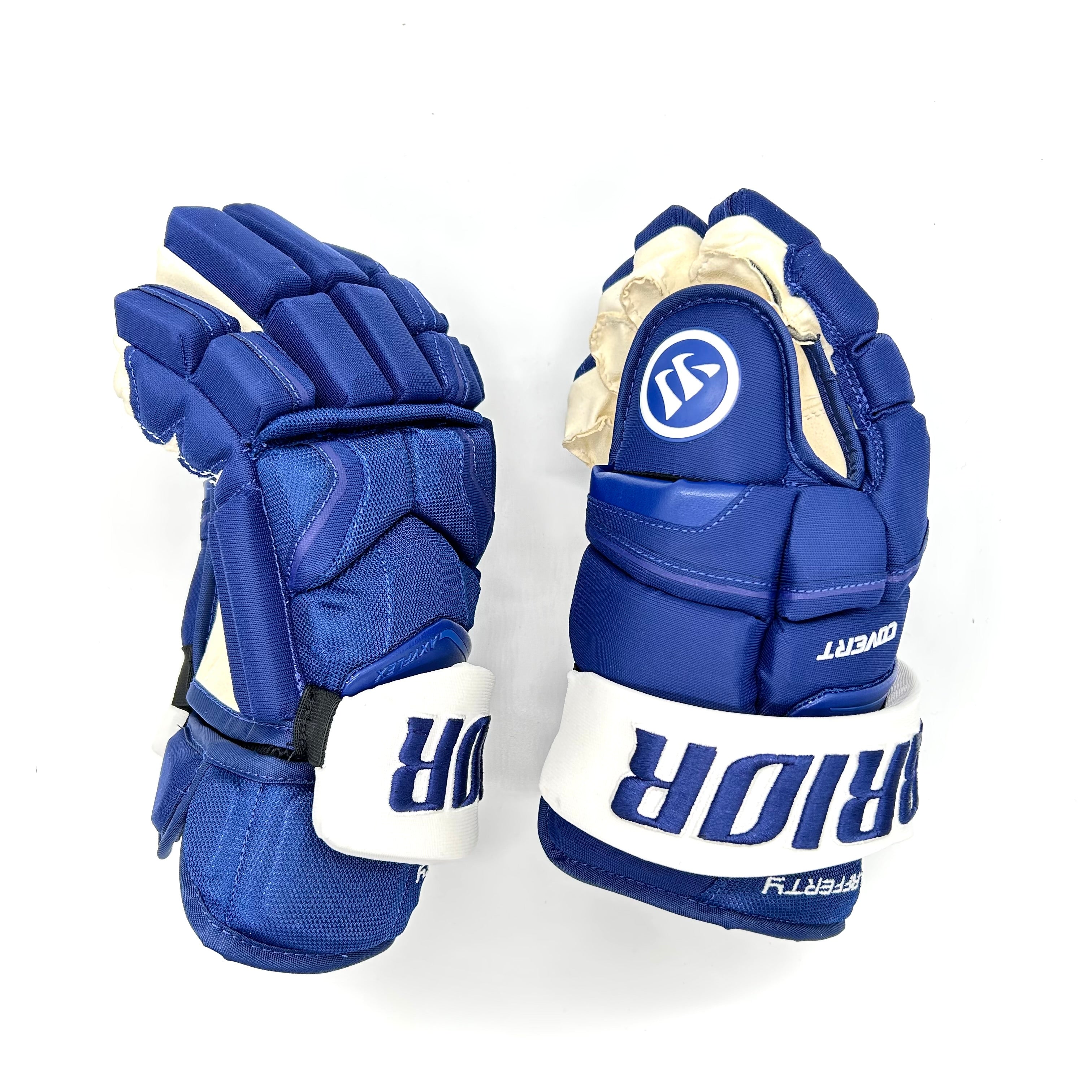 Warrior Covert QRE - Gant NHL Pro Stock - Sam Lafferty (Bleu/Blanc)